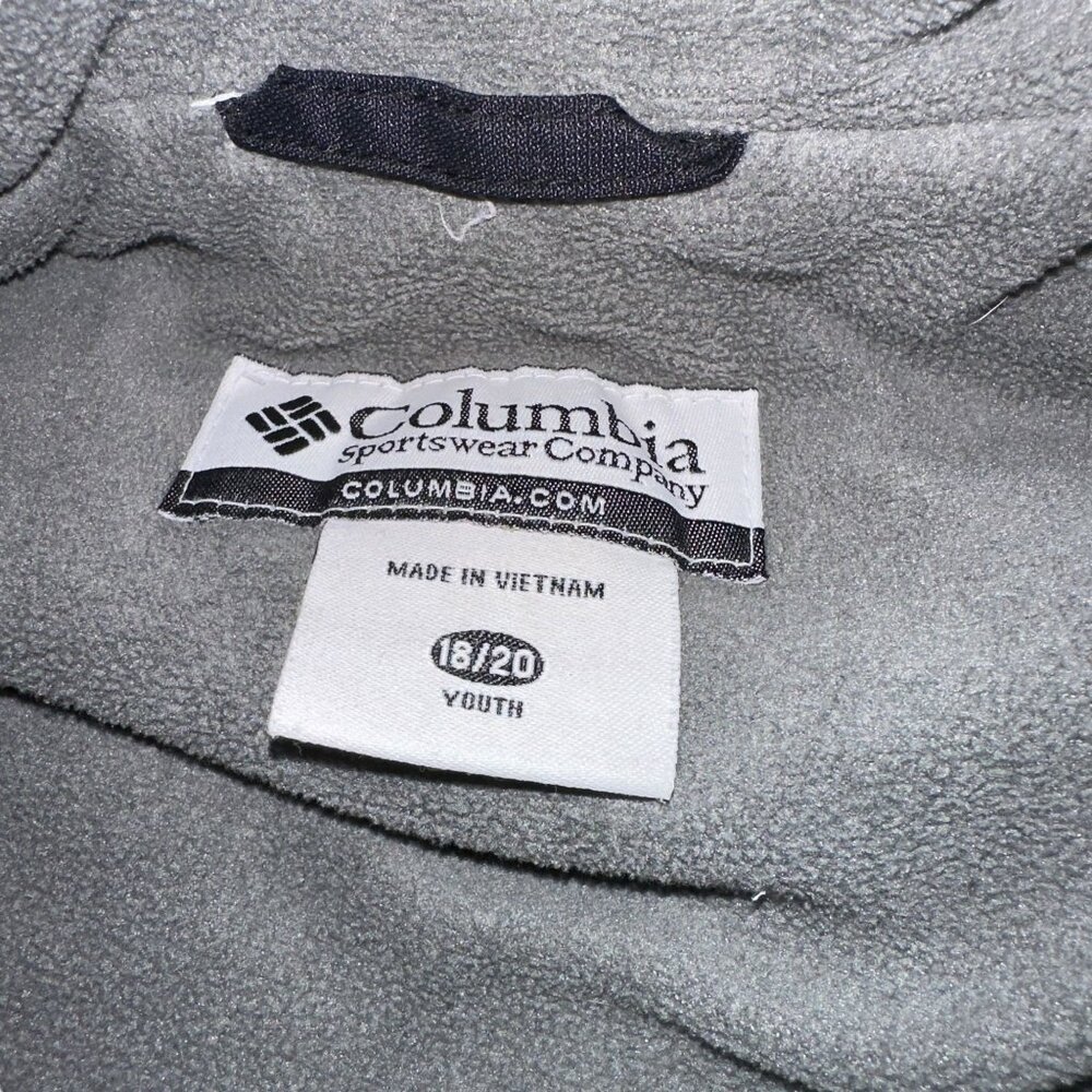 Columbia Winter Coat Big Boys 18 20 Gray Hooded Lined Insulation Pockets - Picture 10 of 11